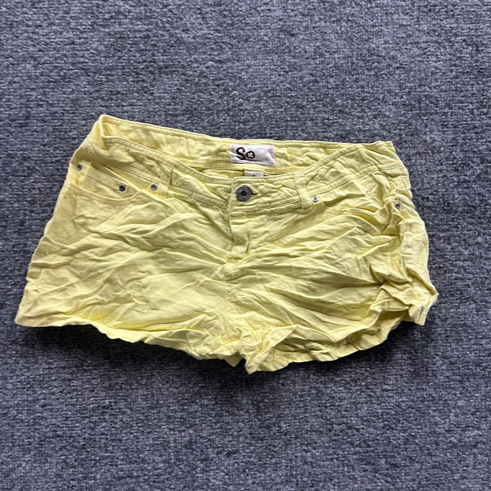 SO Shorts Womens Size 11 Yellow Cotton Denim Casual Summer Five Pocket Mini